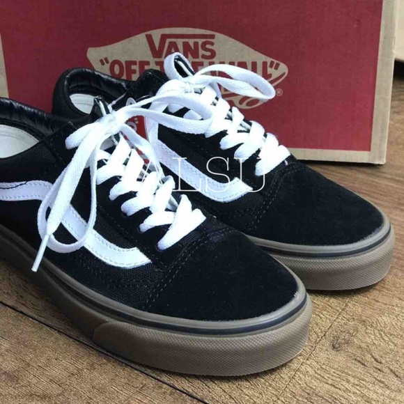 VANS Old Skool Gumsole Black White Kid’s AUTHENTIC - Picture 5 of 8